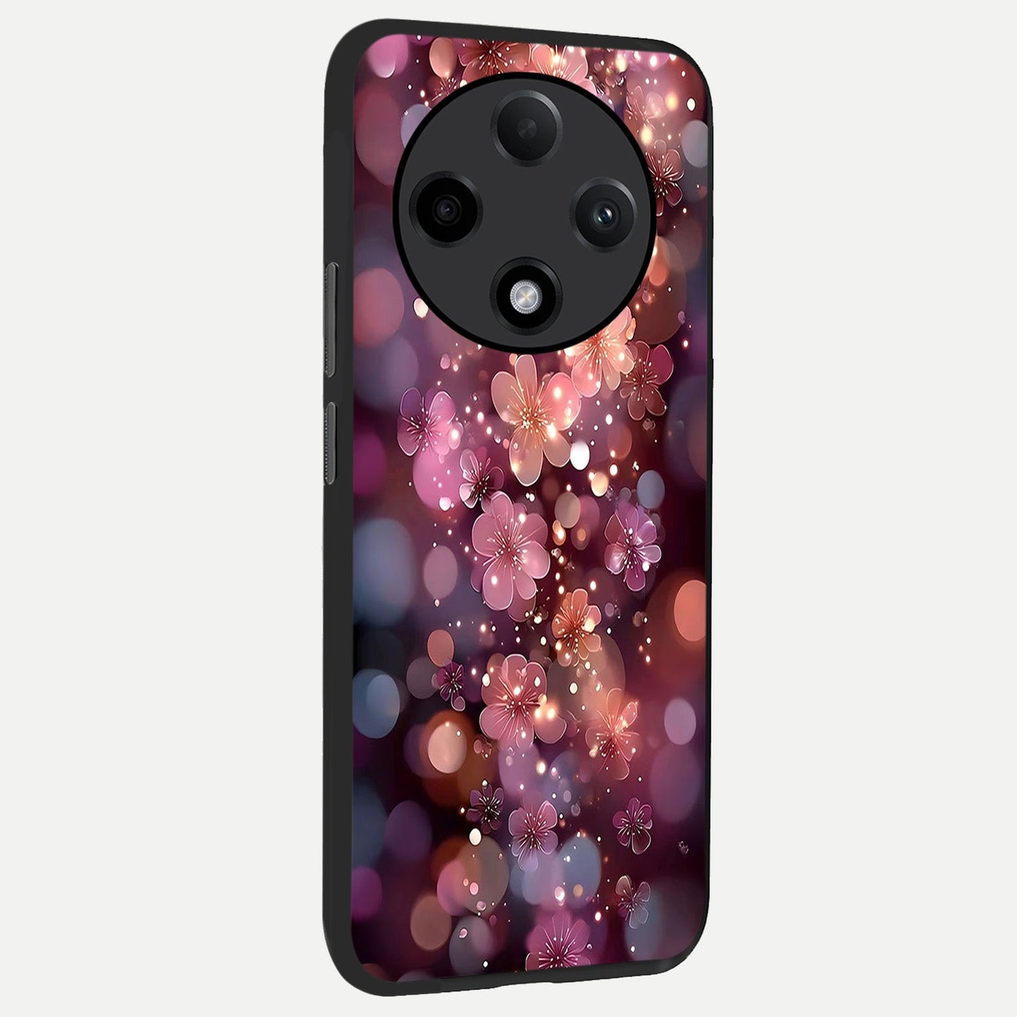  Glowing Petal Bliss back cover For Oppo F27 Pro Plus slim fit glass case with vibrant aesthetic design