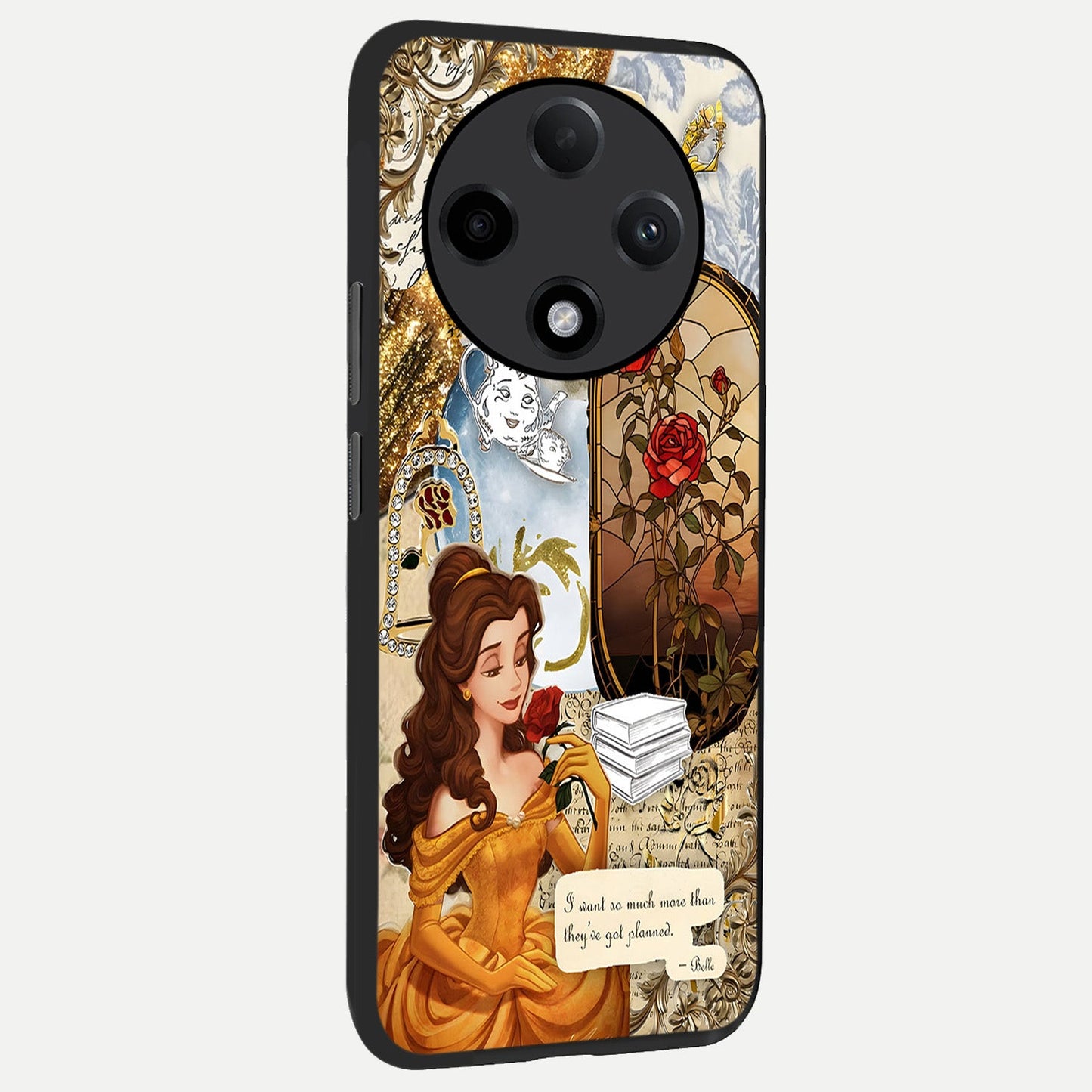  Golden Dream Belle back cover For Oppo F27 Pro Plus slim fit glass case with vibrant aesthetic design