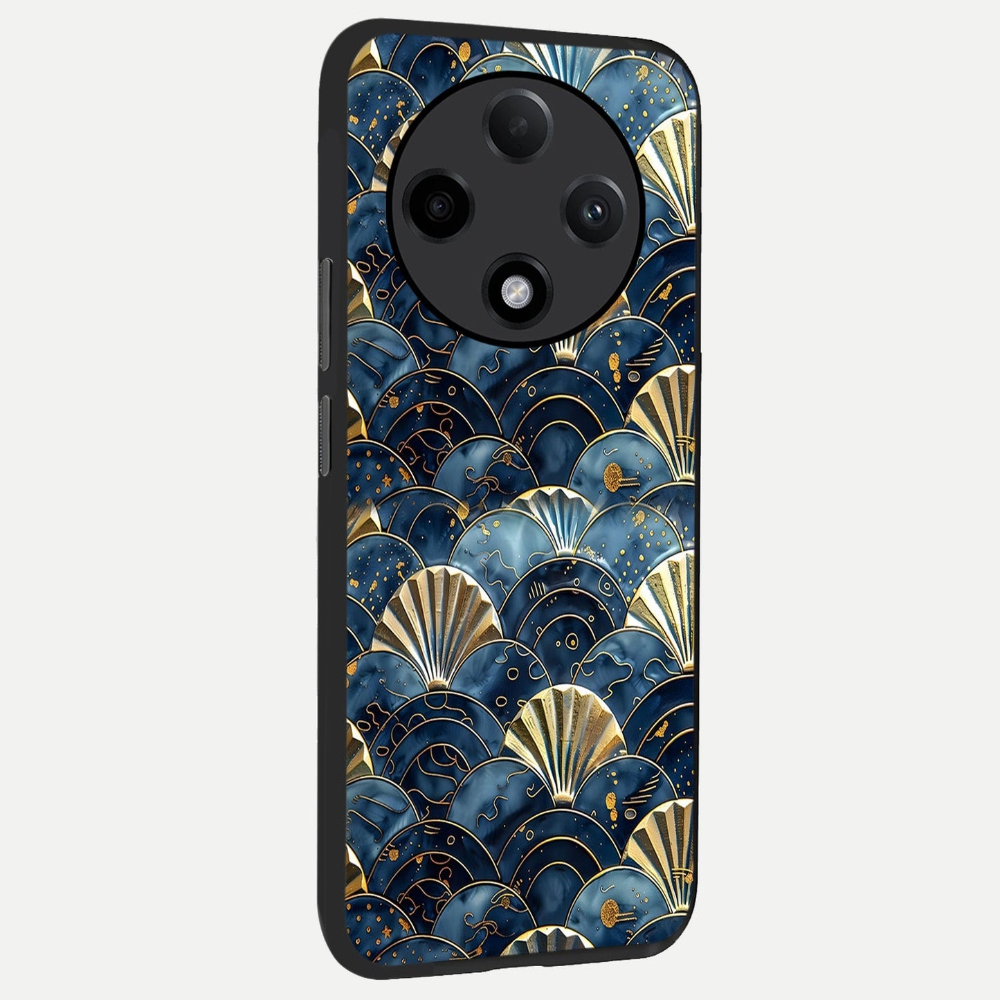  Golden Wave Luxe back cover For Oppo F27 Pro Plus slim fit glass case with vibrant aesthetic design