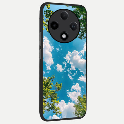  Green Moon Energy back cover For Oppo F27 Pro Plus slim fit glass case with vibrant aesthetic design