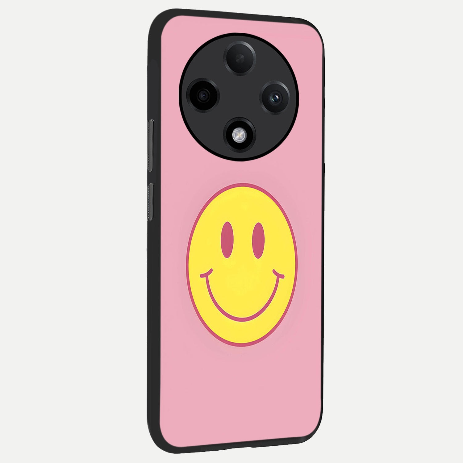  Happy Pink Mood back cover For Oppo F27 Pro Plus slim fit glass case with vibrant aesthetic design