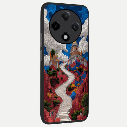  Heavenly Moon Path back cover For Oppo F27 Pro Plus slim fit glass case with vibrant aesthetic design
