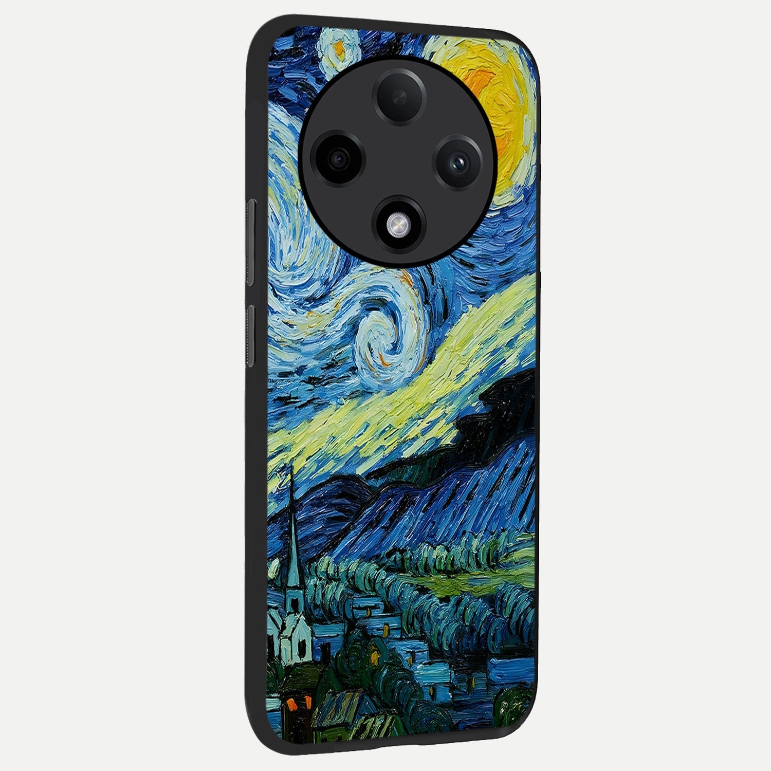 Inspired Van Gogh Art back cover For Oppo F27 Pro Plus slim fit glass case with vibrant aesthetic design