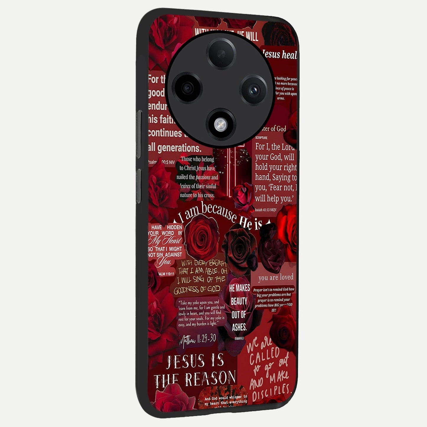  Jesus Love Heals back cover For Oppo F27 Pro Plus slim fit glass case with vibrant aesthetic design