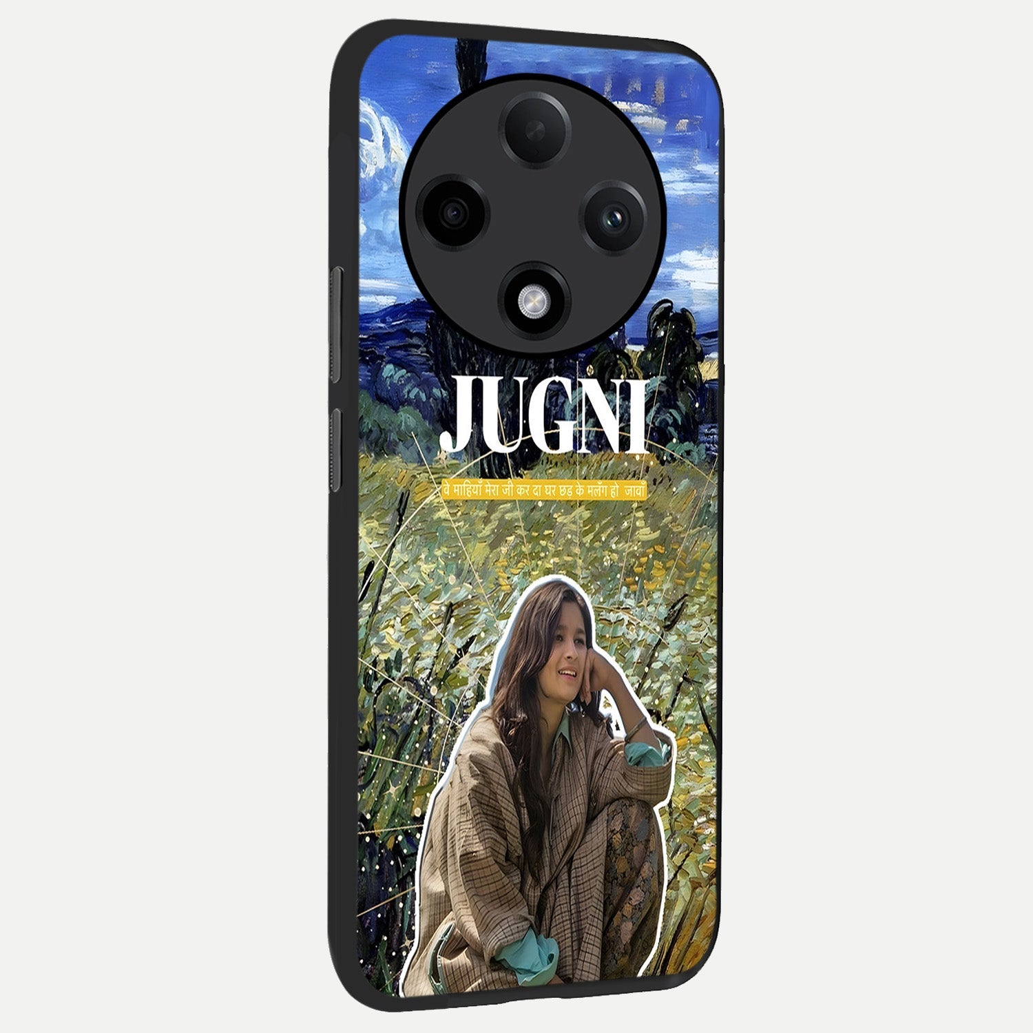  Jugni Soul Vibes back cover For Oppo F27 Pro Plus slim fit glass case with vibrant aesthetic design