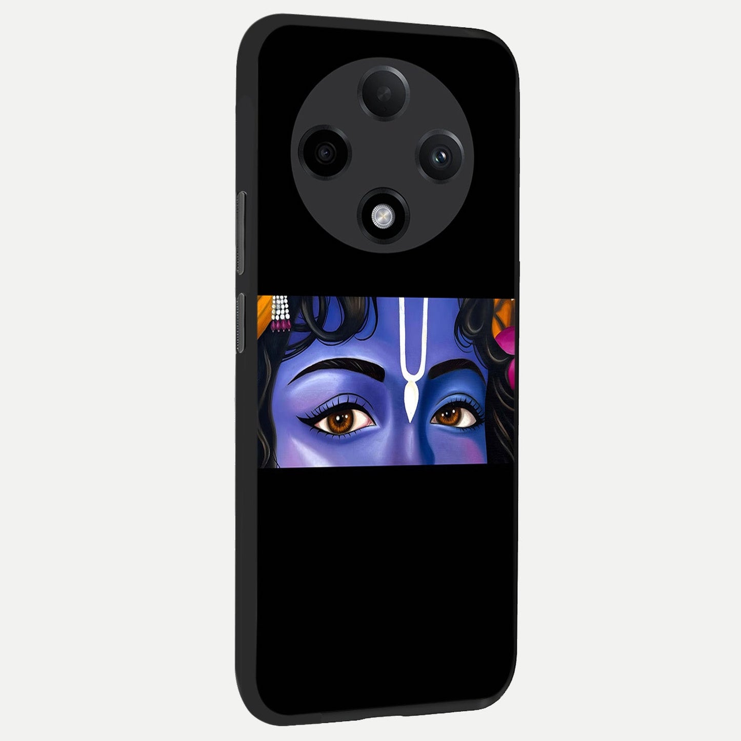 Krishna Eye back cover For Oppo F27 Pro Plus slim fit glass case with vibrant aesthetic design