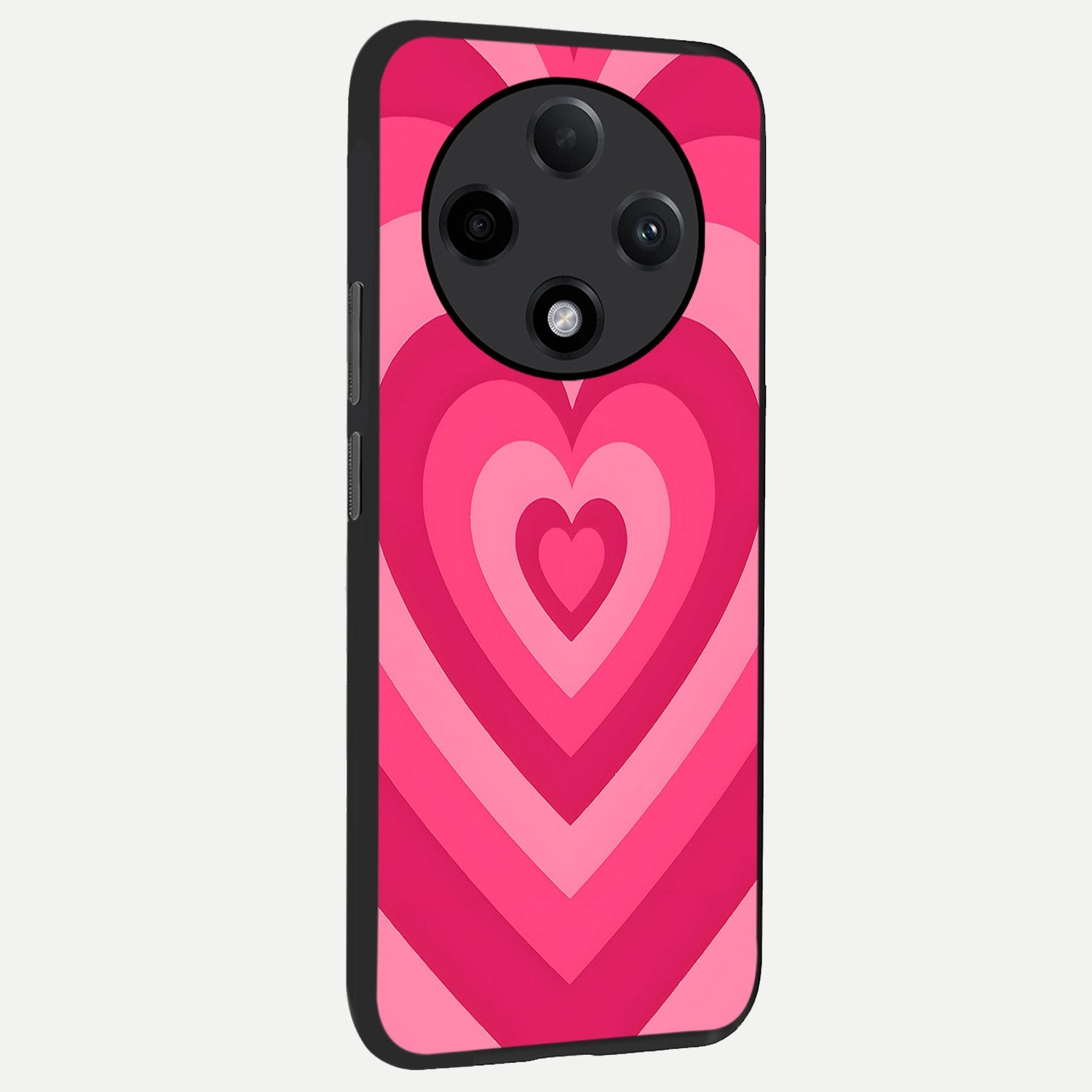  Layered Love Hearts back cover For Oppo F27 Pro Plus slim fit glass case with vibrant aesthetic design