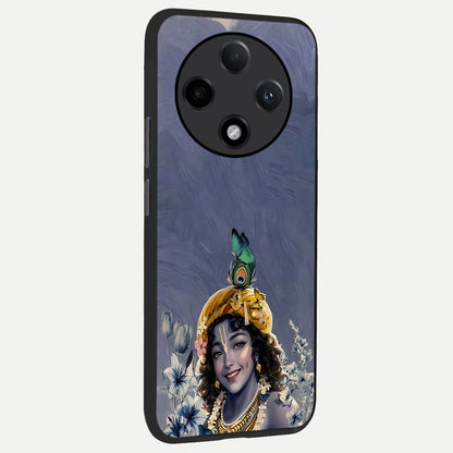  Lord Krishna back cover For Oppo F27 Pro Plus slim fit glass case with vibrant aesthetic design