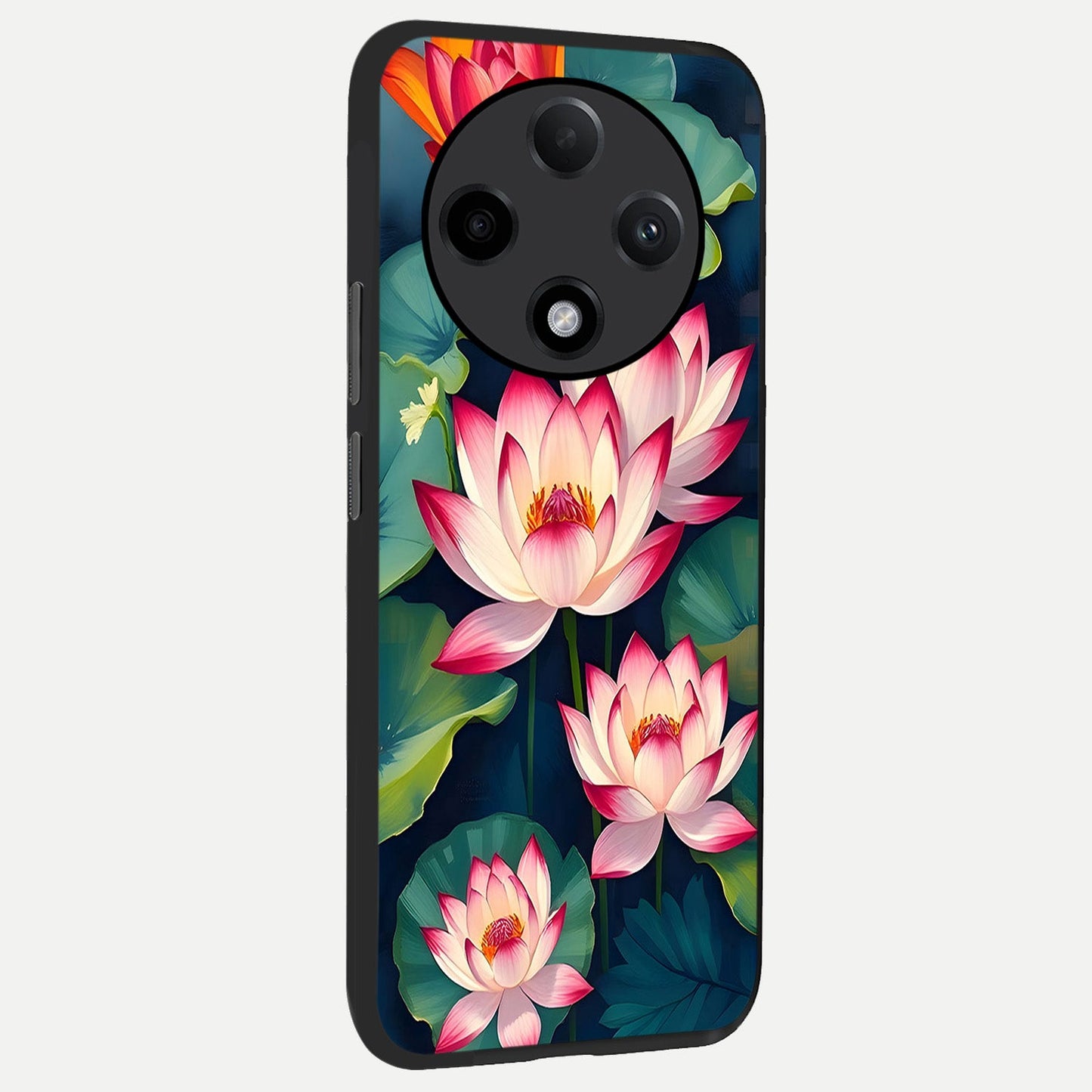  Lotus Dream Serenity back cover For Oppo F27 Pro Plus slim fit glass case with vibrant aesthetic design