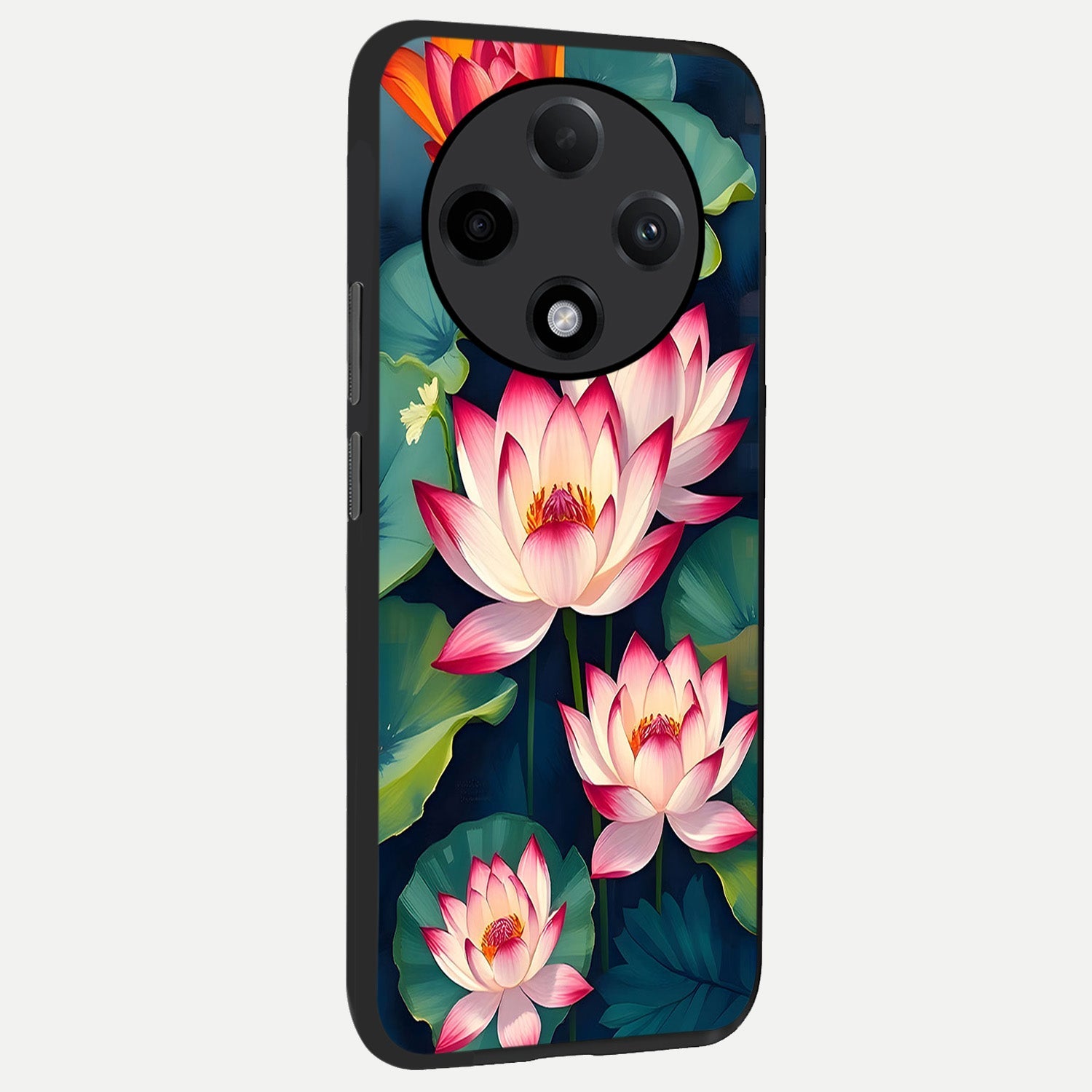  Lotus Dream Serenity back cover For Oppo F27 Pro Plus slim fit glass case with vibrant aesthetic design