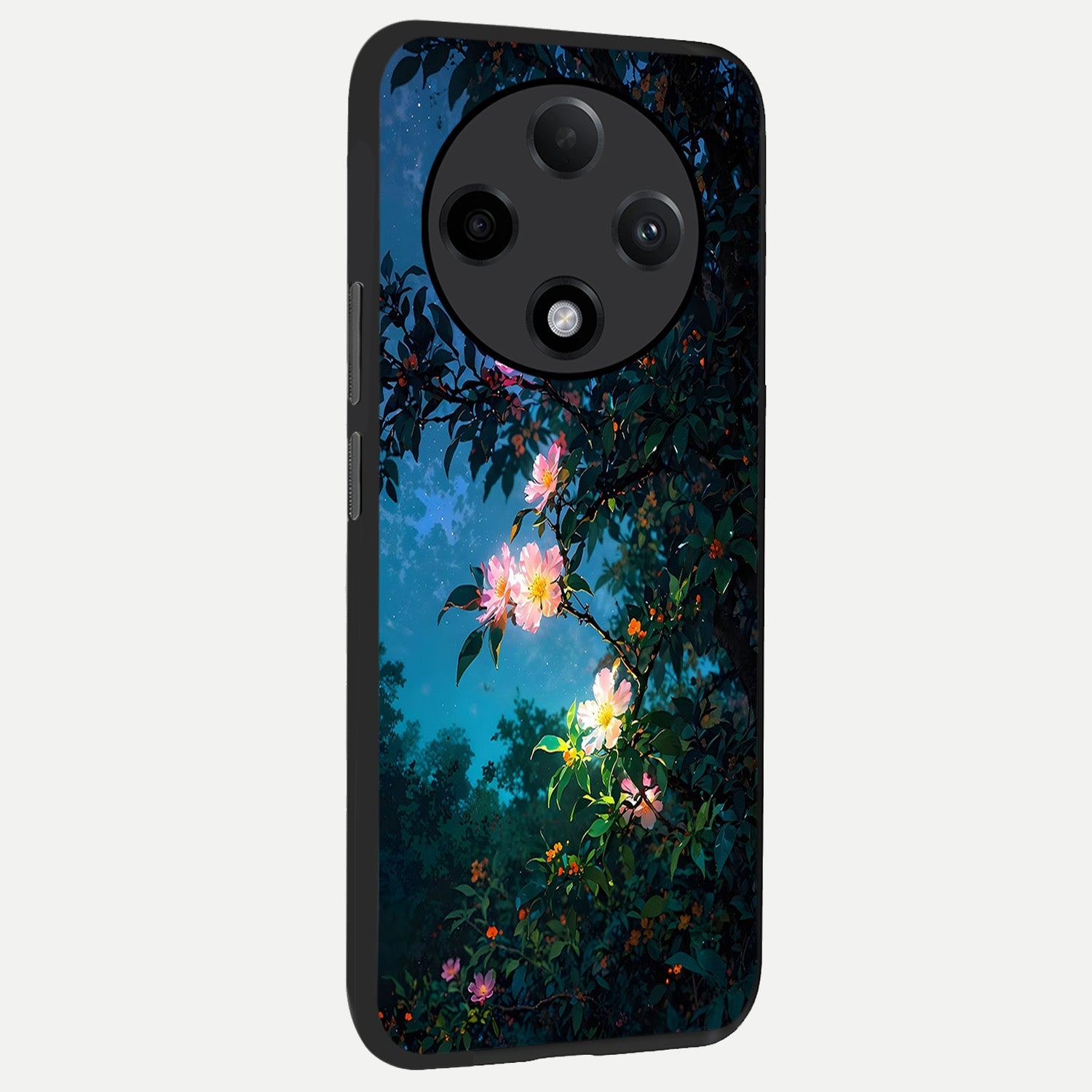 Midnight Bloom Glow back cover For Oppo F27 Pro Plus slim fit glass case with vibrant aesthetic design