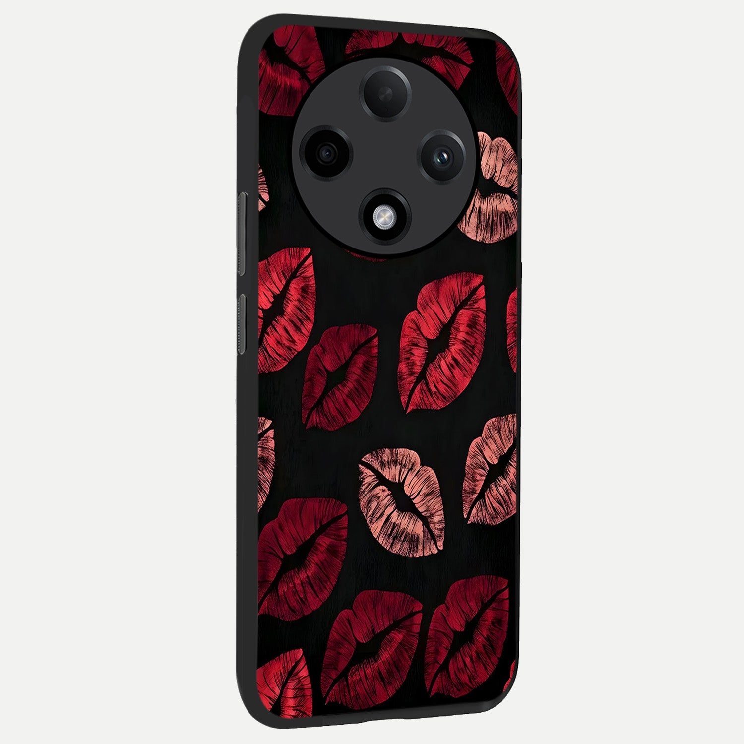  Midnight Kiss Love back cover For Oppo F27 Pro Plus slim fit glass case with vibrant aesthetic design