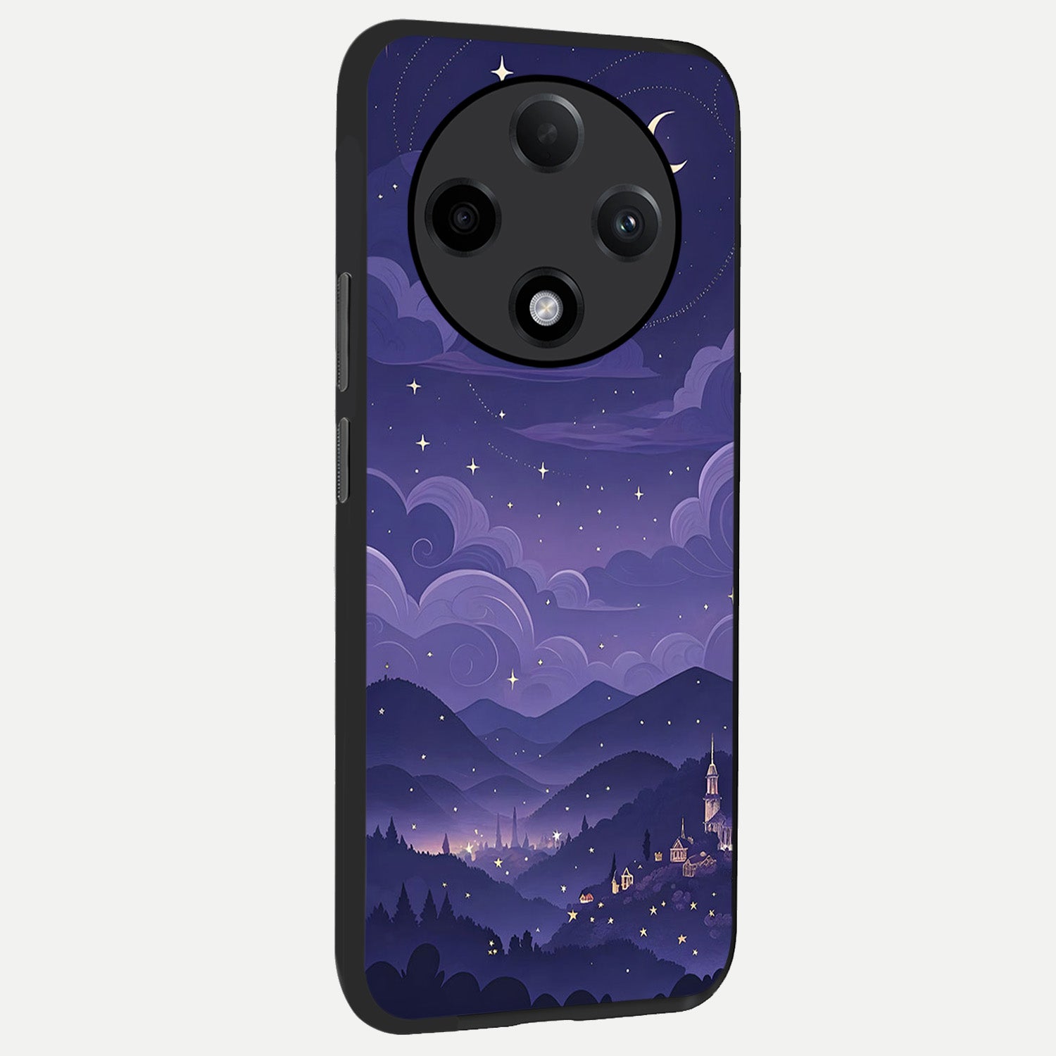  Minimal Night View back cover For Oppo F27 Pro Plus slim fit glass case with vibrant aesthetic design