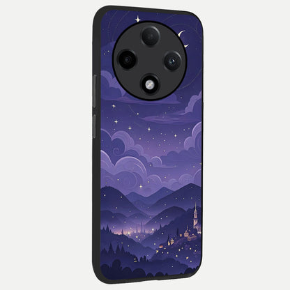  Minimal Night View back cover For Oppo F27 Pro Plus slim fit glass case with vibrant aesthetic design