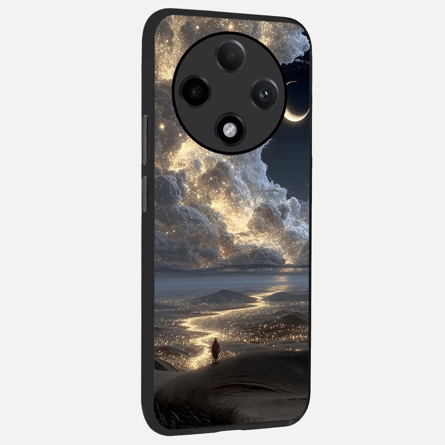  Moonlight Spark Path back cover For Oppo F27 Pro Plus slim fit glass case with vibrant aesthetic design