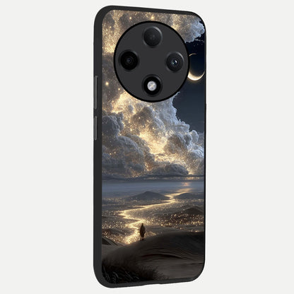  Moonlight Spark Path back cover For Oppo F27 Pro Plus slim fit glass case with vibrant aesthetic design