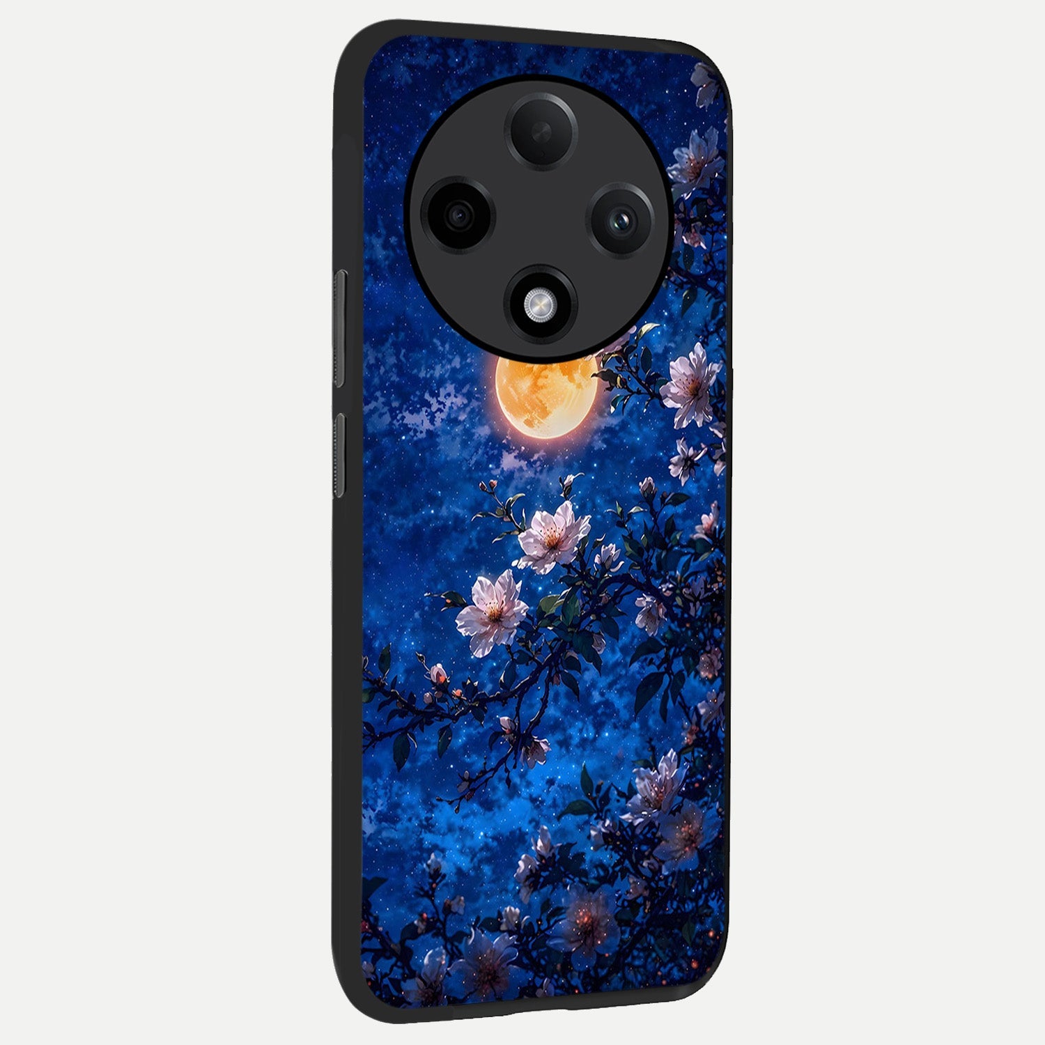  Moonlit Blossoms Night back cover For Oppo F27 Pro Plus slim fit glass case with vibrant aesthetic design