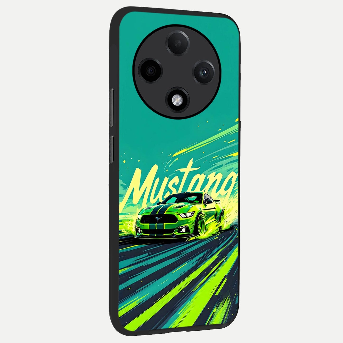  Mustang Bang back cover For Oppo F27 Pro Plus slim fit glass case with vibrant aesthetic design