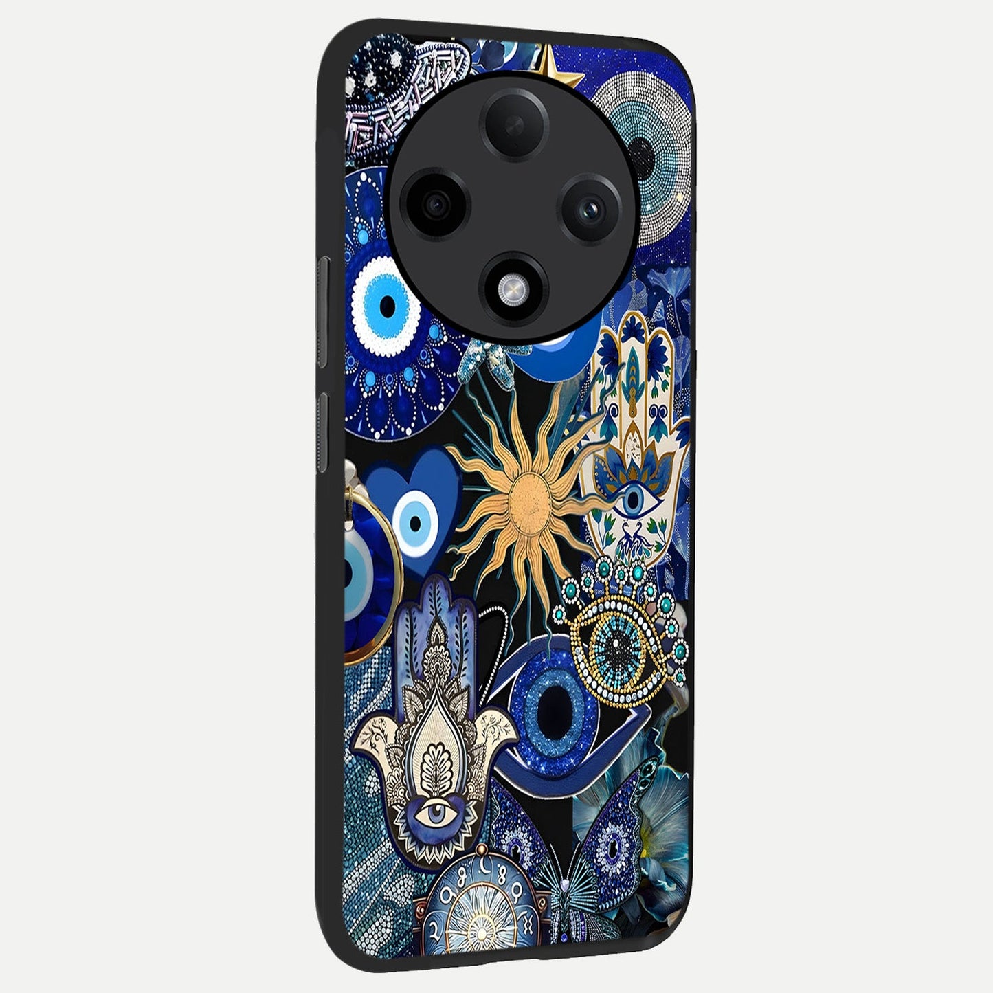  Mystic Blue Evil Eye back cover For Oppo F27 Pro Plus slim fit glass case with vibrant aesthetic design