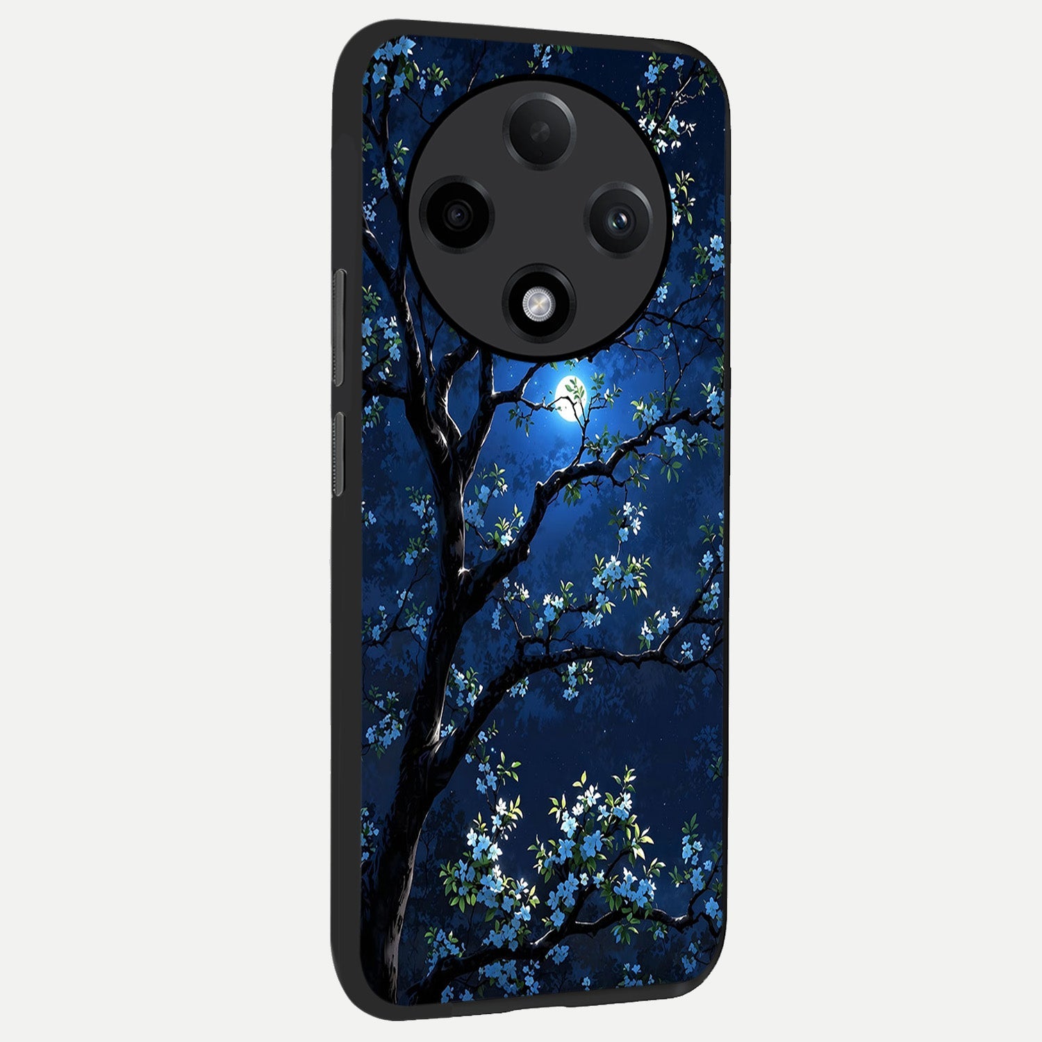  Mystic Floral Night back cover For Oppo F27 Pro Plus slim fit glass case with vibrant aesthetic design