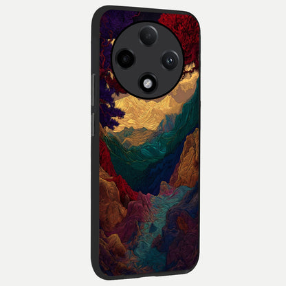  Mystic Valley Light back cover For Oppo F27 Pro Plus slim fit glass case with vibrant aesthetic design