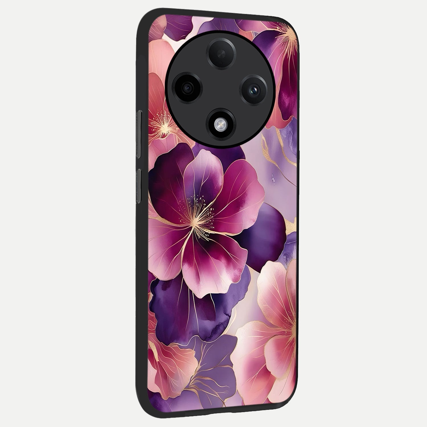  Pink Bouquet Florals back cover For Oppo F27 Pro Plus slim fit glass case with vibrant aesthetic design