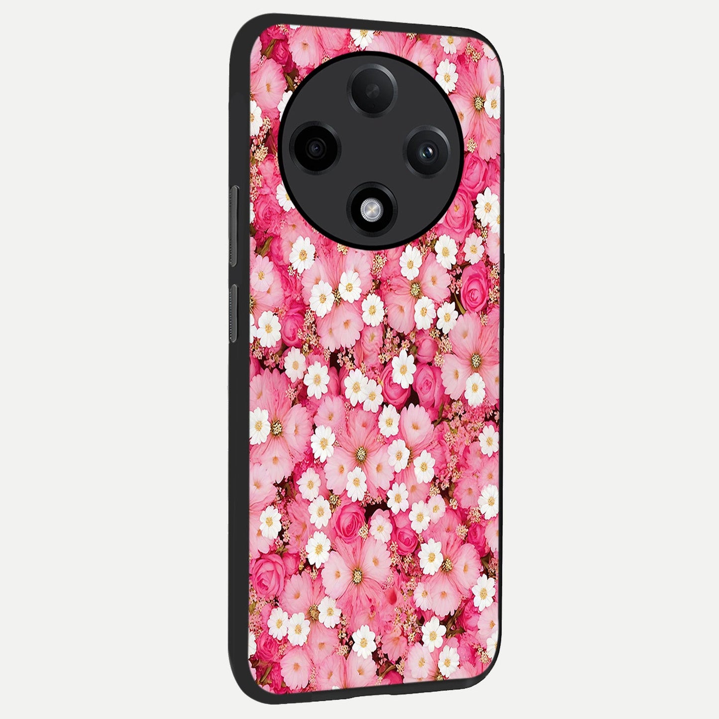  Pink Daisy Bliss back cover For Oppo F27 Pro Plus slim fit glass case with vibrant aesthetic design