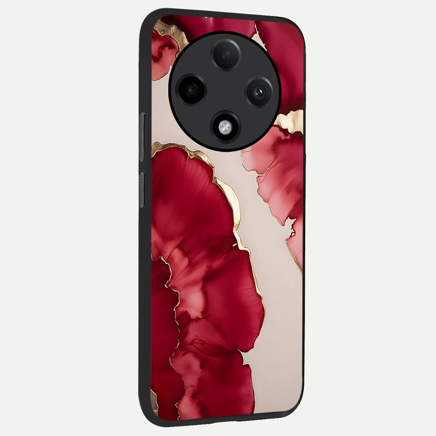  Pink And White Marble back cover For Oppo F27 Pro Plus slim fit glass case with vibrant aesthetic design