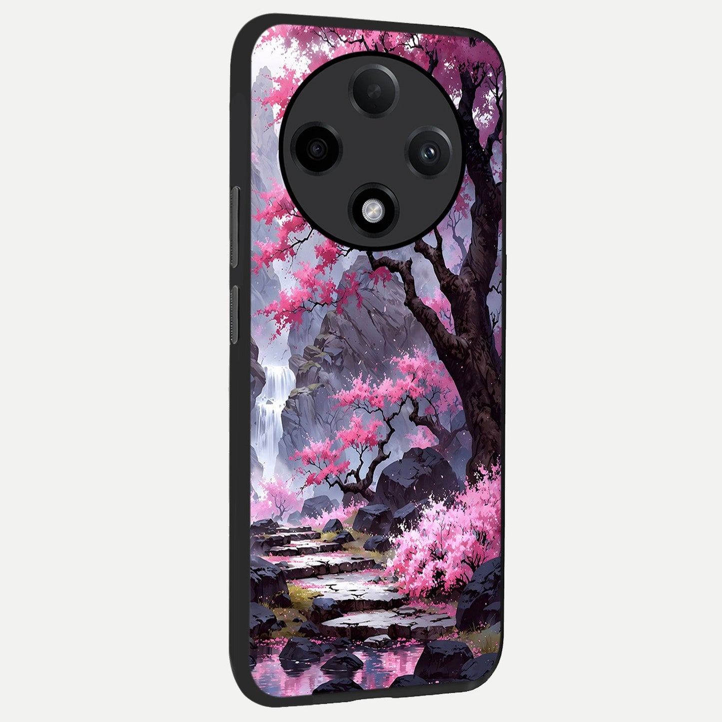  Pink Sunflower Glow back cover For Oppo F27 Pro Plus slim fit glass case with vibrant aesthetic design