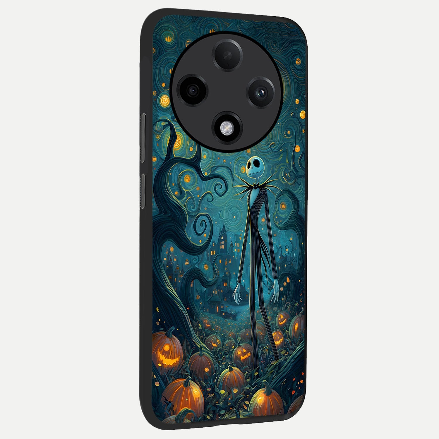  Pumpkin Moonlight Tale back cover For Oppo F27 Pro Plus slim fit glass case with vibrant aesthetic design