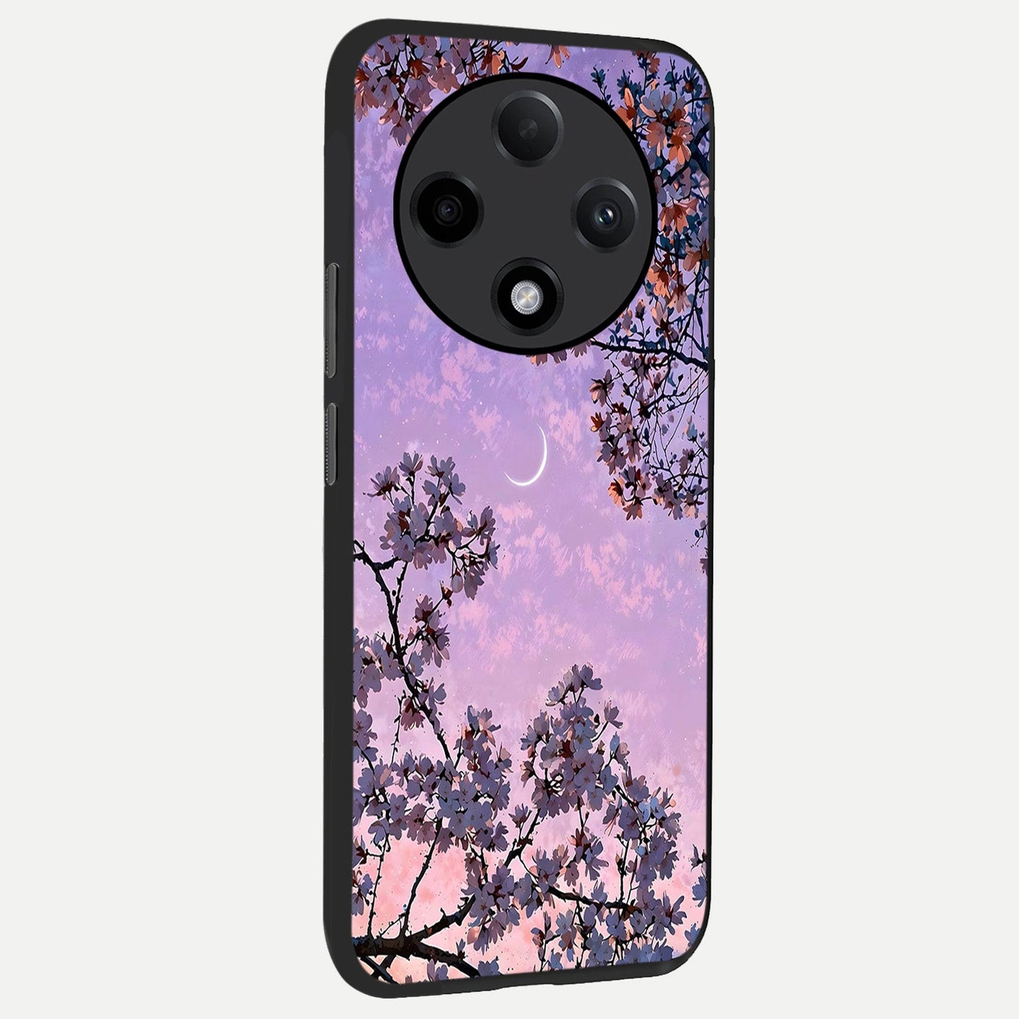  Purple Serenity Moon back cover For Oppo F27 Pro Plus slim fit glass case with vibrant aesthetic design