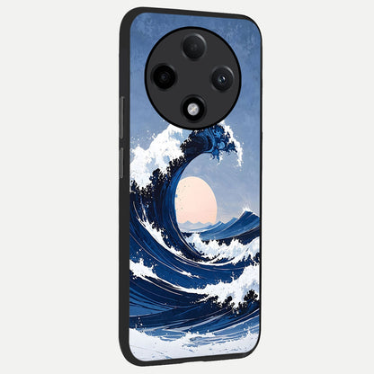  Rising Tide Power back cover For Oppo F27 Pro Plus slim fit glass case with vibrant aesthetic design