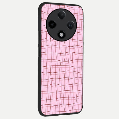  Soft Grid Bliss back cover For Oppo F27 Pro Plus slim fit glass case with vibrant aesthetic design