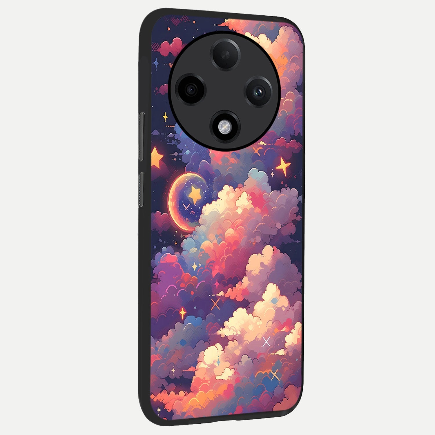  Starlit Dream Clouds back cover For Oppo F27 Pro Plus slim fit glass case with vibrant aesthetic design