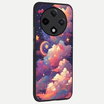 Starlit Dream Clouds back cover For Oppo F27 Pro Plus slim fit glass case with vibrant aesthetic design