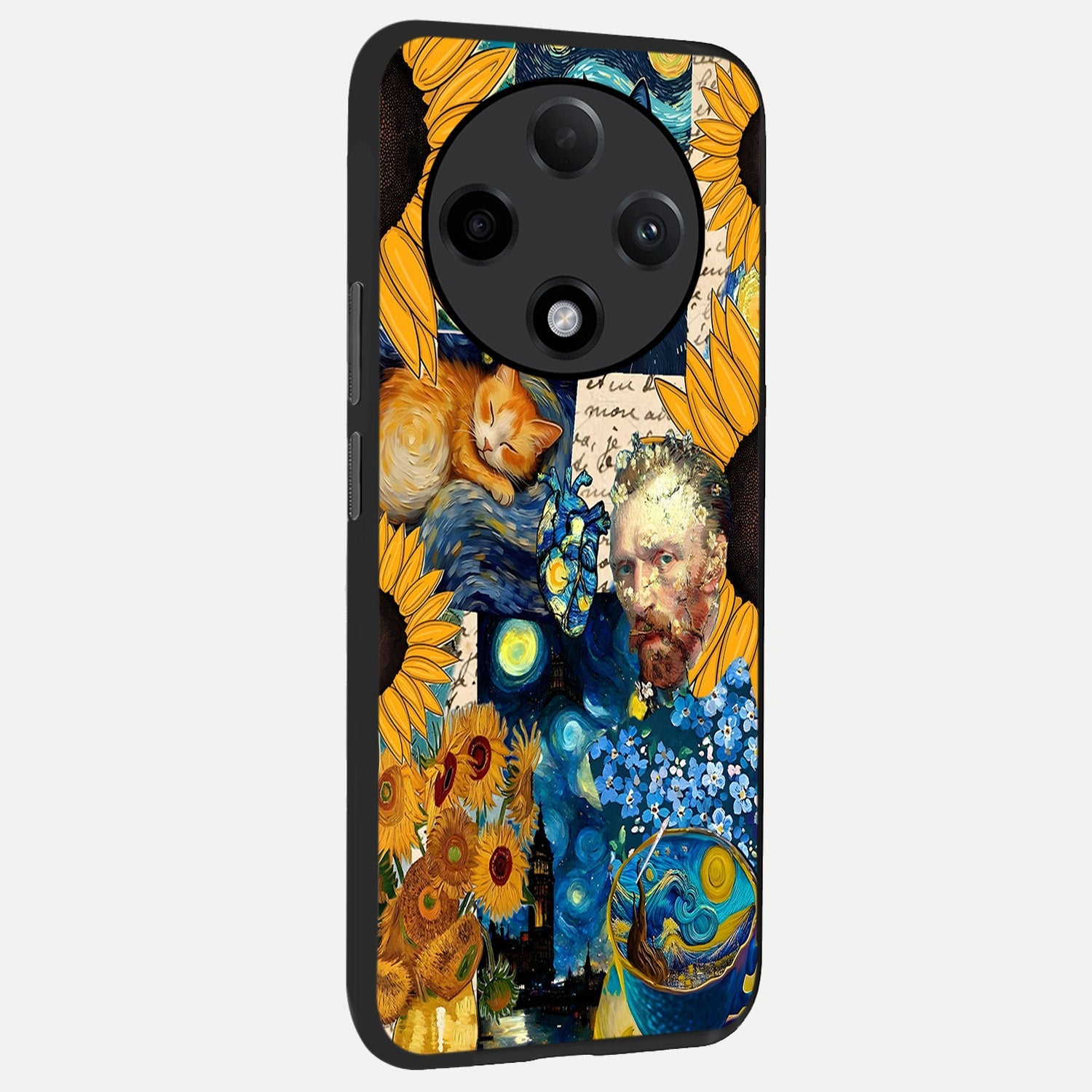  Sunflower Chic Mood Custom Name back cover For Oppo F27 Pro Plus slim fit glass case with vibrant aesthetic design