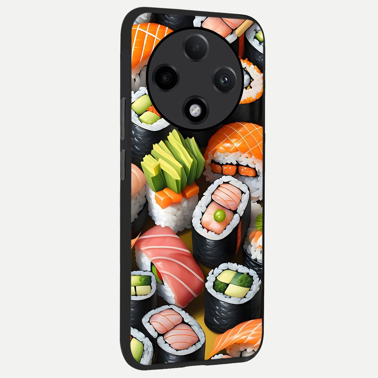  Sushi Food Pattern back cover For Oppo F27 Pro Plus slim fit glass case with vibrant aesthetic design