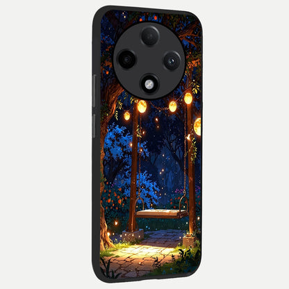  Twilight Garden Swing back cover For Oppo F27 Pro Plus slim fit glass case with vibrant aesthetic design