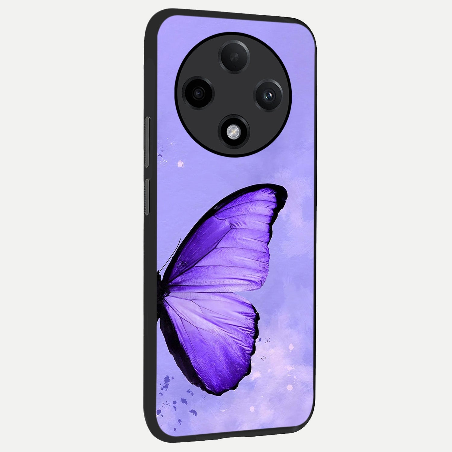  Violet Dream Wing back cover For Oppo F27 Pro Plus slim fit glass case with vibrant aesthetic design