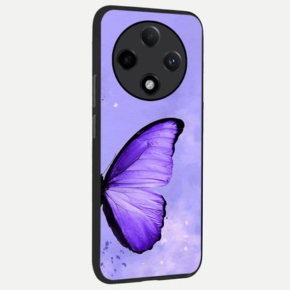  Violet Dream Wing back cover For Oppo F27 Pro Plus slim fit glass case with vibrant aesthetic design