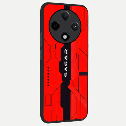  Voltage Rise CYBERPUNK Custom Name back cover For Oppo F27 Pro Plus slim fit personalized glass case with bold cyberpunk design
