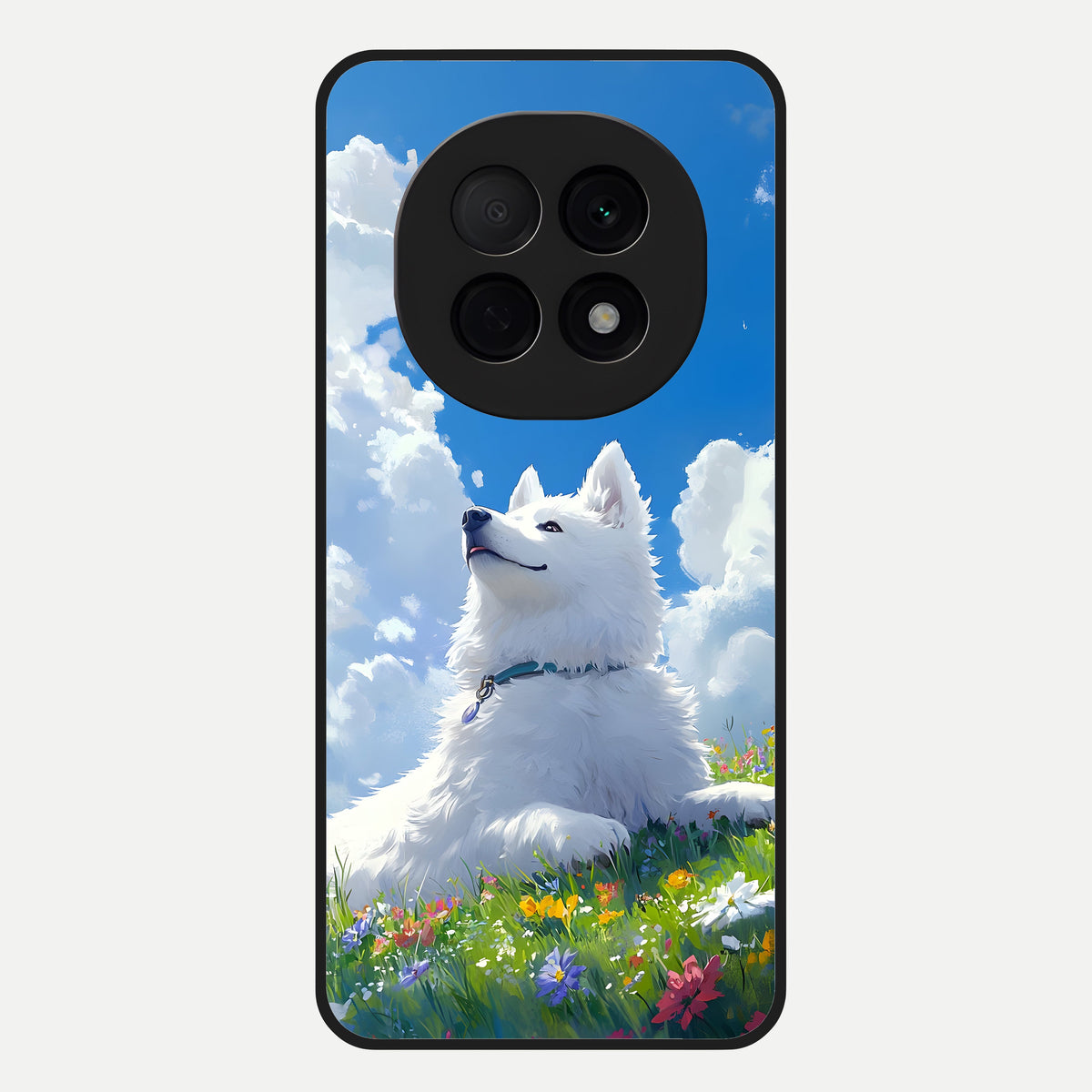  Blissful Cloud Pup Glass Case For Oppo F29 Pro 5G back cover – full design glossy printed glass finish