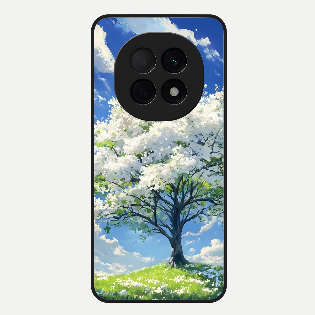  Blossom Sky Serenity Glass Case For Oppo F29 Pro 5G back cover – full design glossy printed glass finish