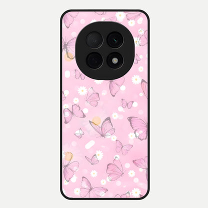  Blush Butterfly Garden Glass Case For Oppo F29 Pro 5G back cover – full design glossy printed glass finish