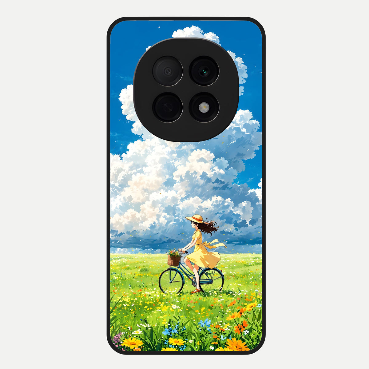  Breezy Meadow Ride Glass Case For Oppo F29 Pro 5G back cover – full design glossy printed glass finish