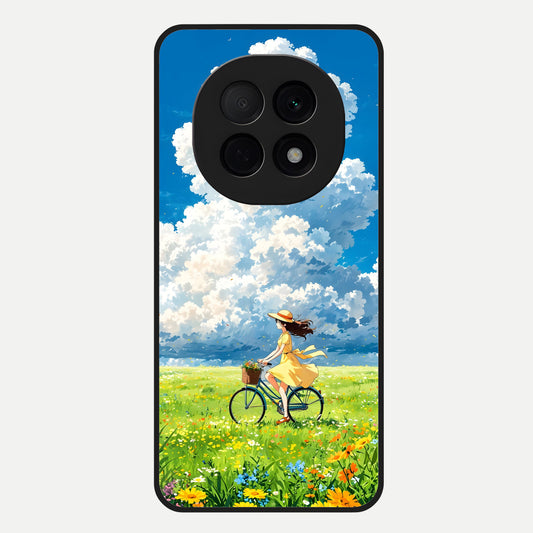  Breezy Meadow Ride Glass Case For Oppo F29 Pro 5G back cover – full design glossy printed glass finish