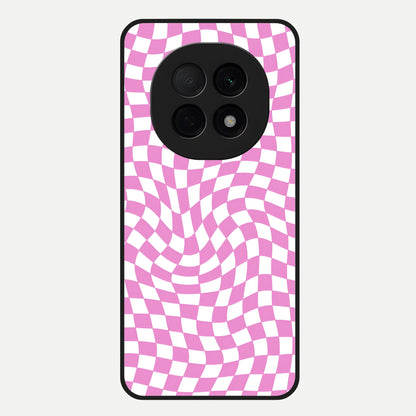  Bubblegum Check Wave Glass Case For Oppo F29 Pro 5G back cover – full design glossy printed glass finish