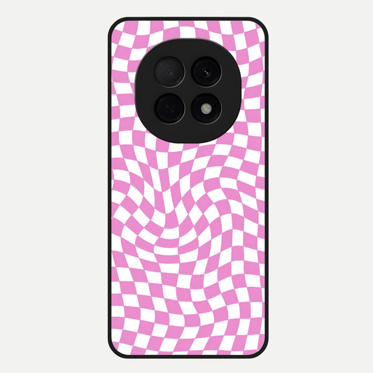  Bubblegum Check Wave Glass Case For Oppo F29 Pro 5G back cover – full design glossy printed glass finish