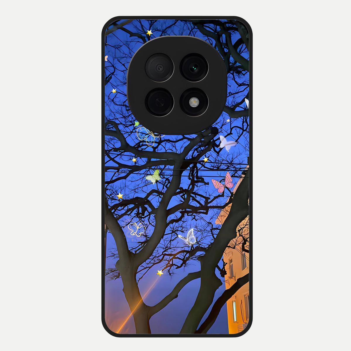  Butterfly Night Magic Glass Case For Oppo F29 Pro 5G back cover – full design glossy printed glass finish