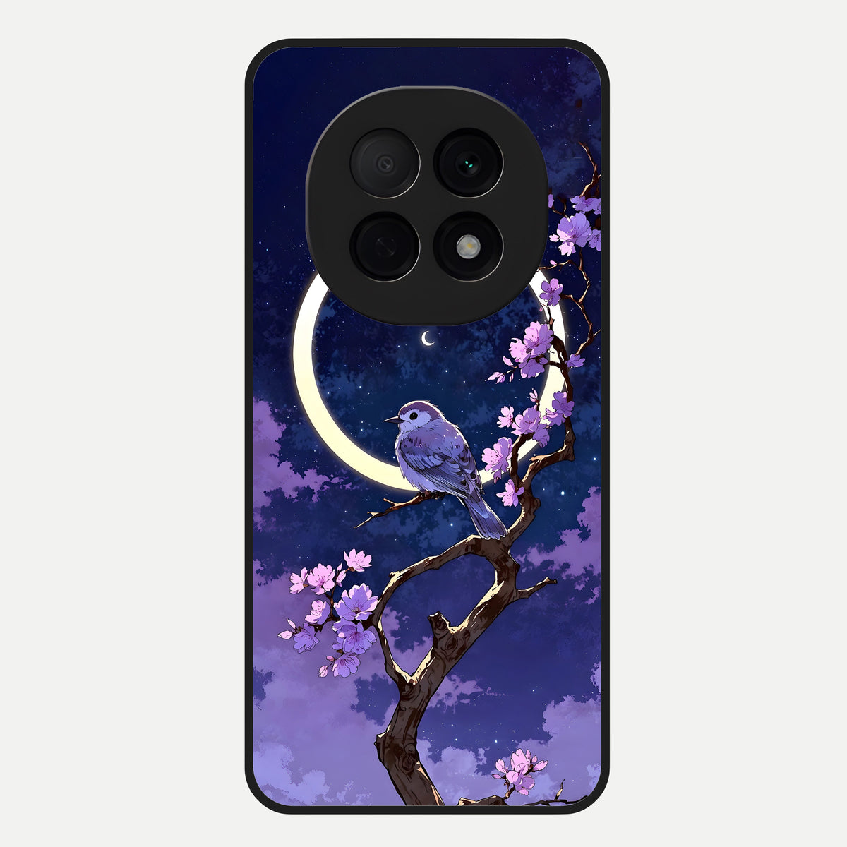  Celestial Bird Blossom Glass Case For Oppo F29 Pro 5G back cover – full design glossy printed glass finish